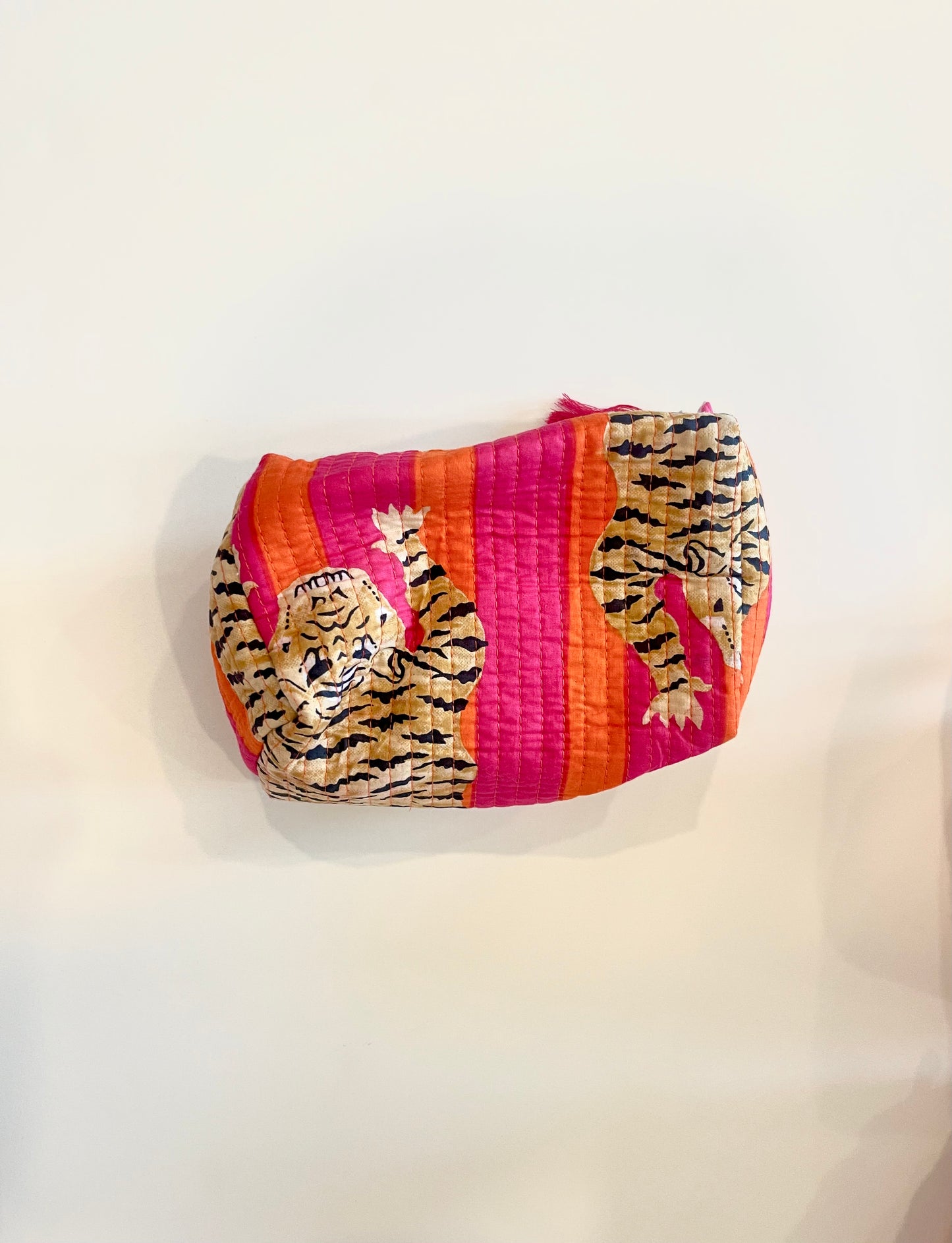 Tiger Tango Quilted Cosmetic Bag