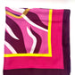 Purple Patterned Big Silk Scarf