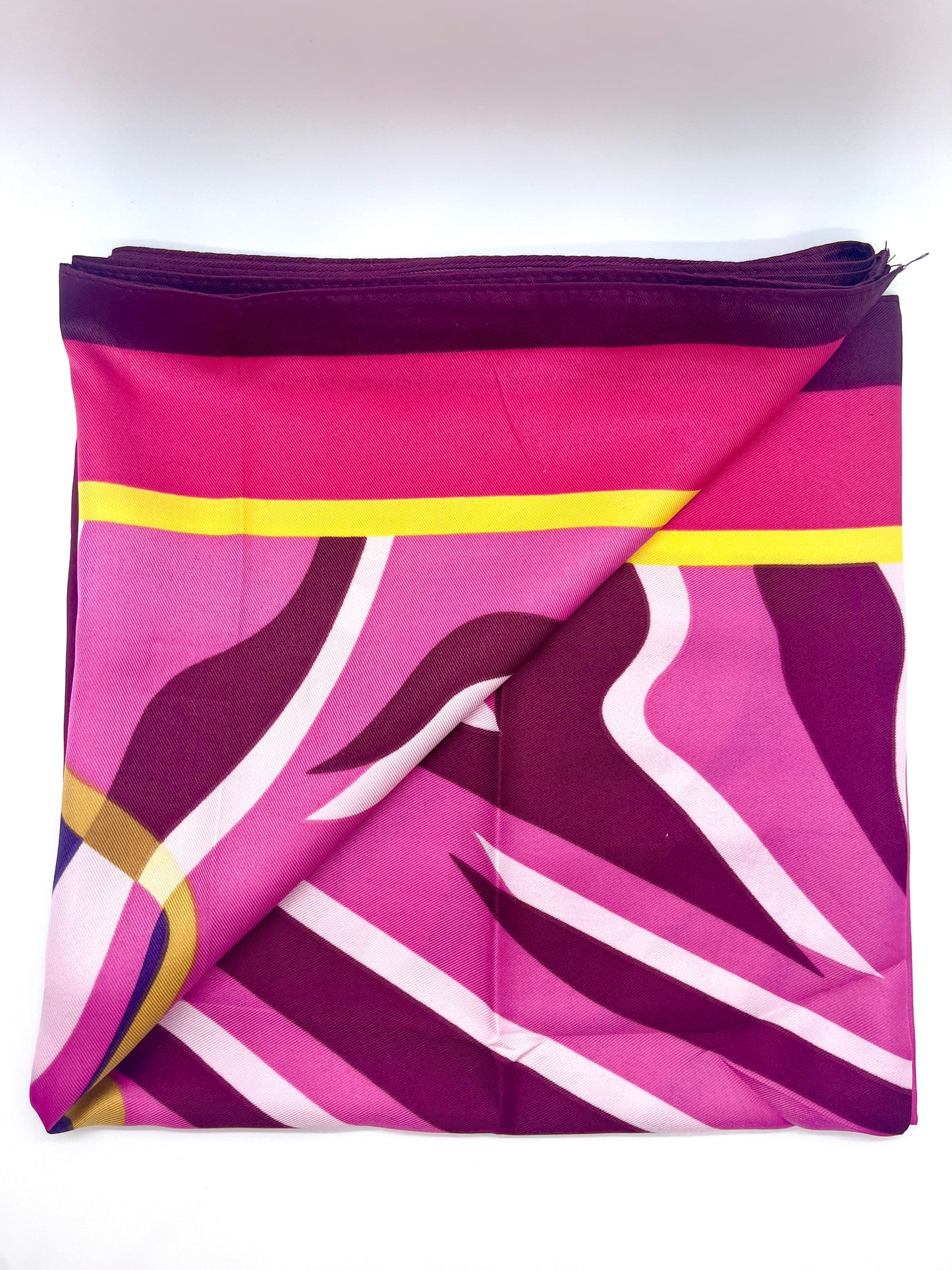 Purple Patterned Big Silk Scarf