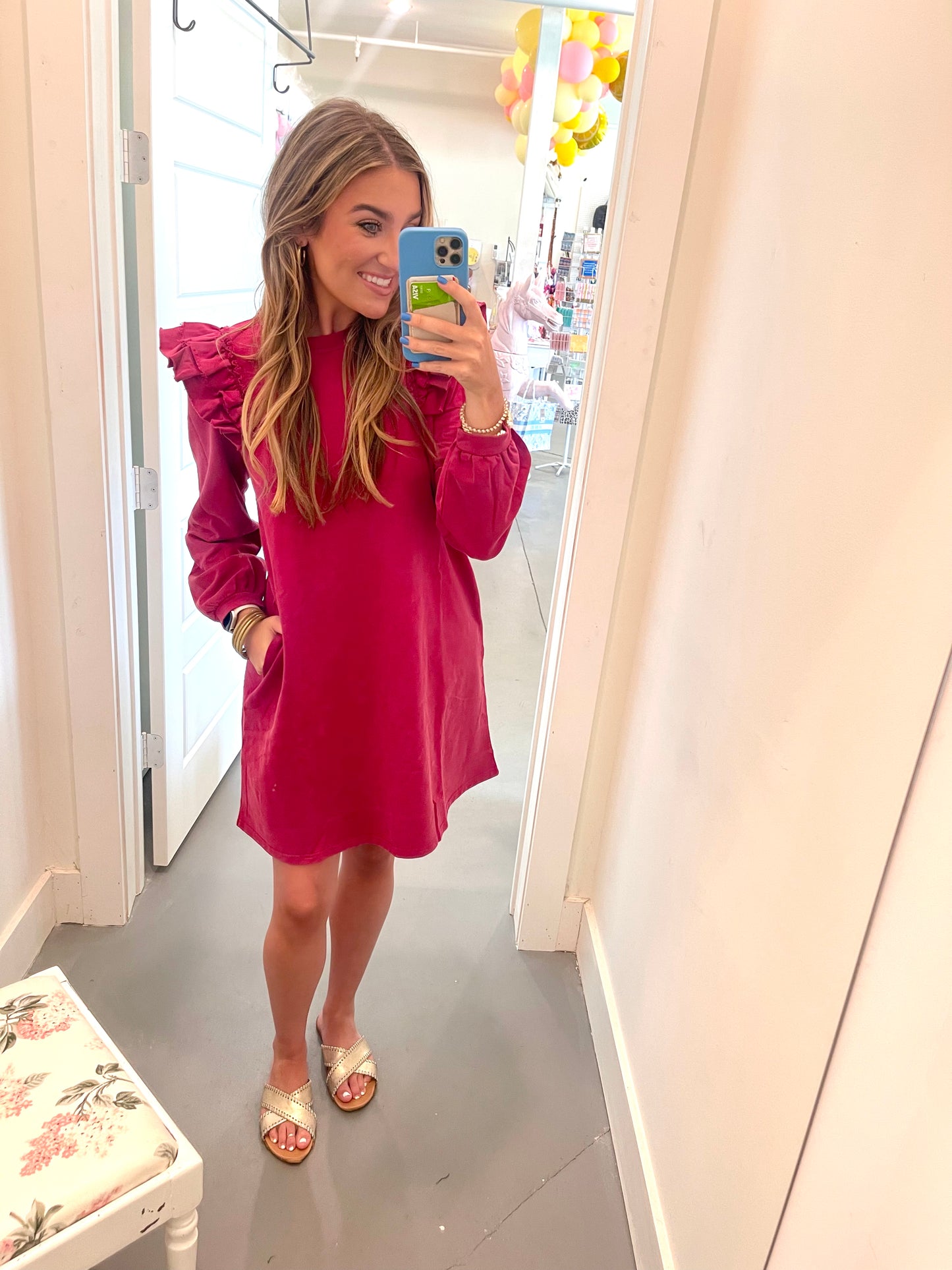 Ruffle Long Sleeve Dress