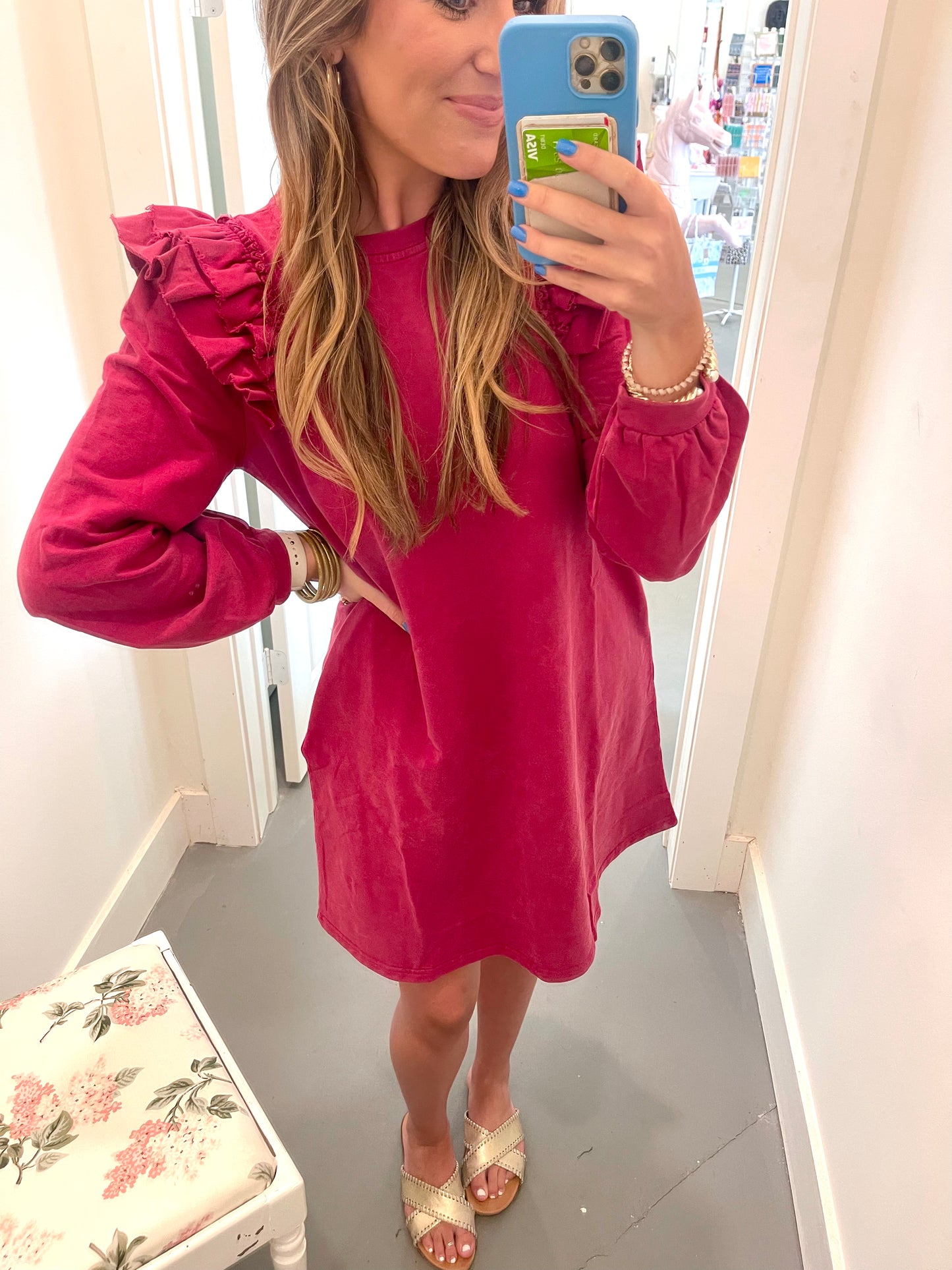 Ruffle Long Sleeve Dress