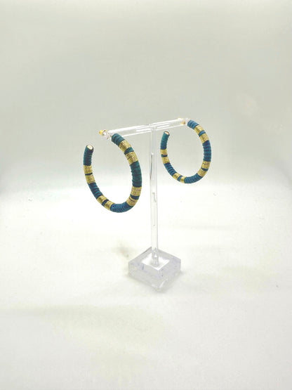 Textured Hoops with Gold Accent