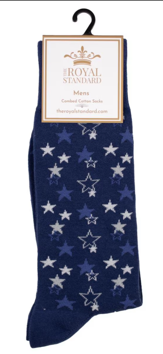 Men's Stars Socks Blue/White