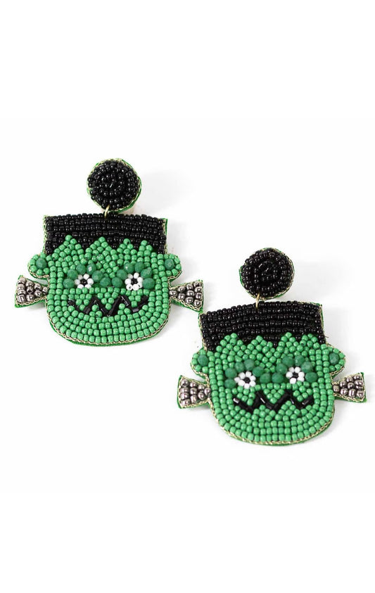 Frankenstein Beaded Earrings