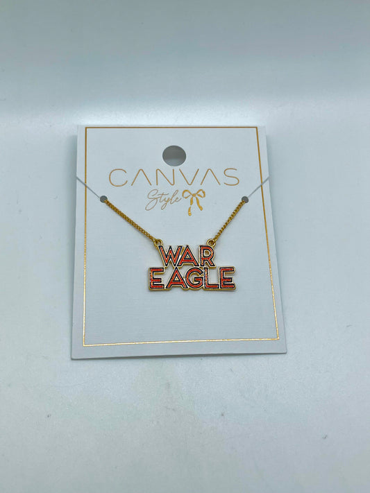 Canvas Enamel "War Eagle" Necklace