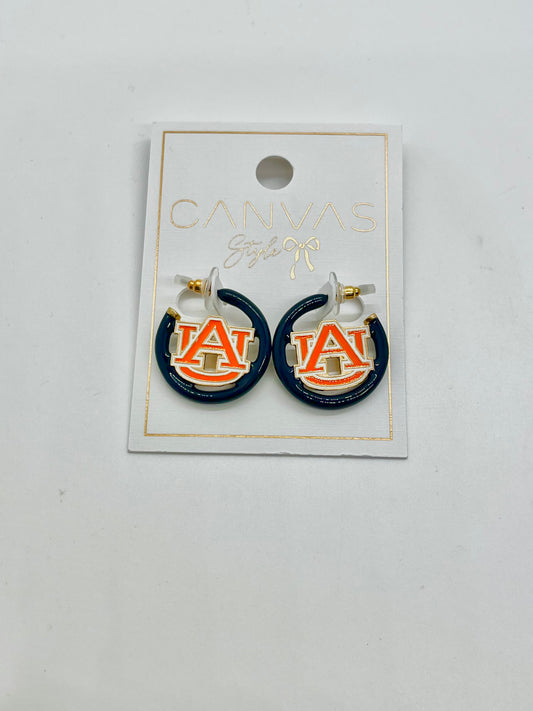 Canvas Auburn Logo Earrings