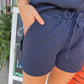 Navy Textured Soft Shorts