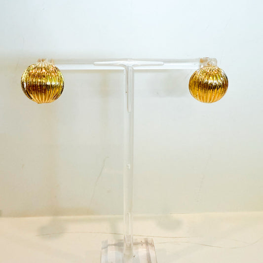 Textured Round Gold Stud