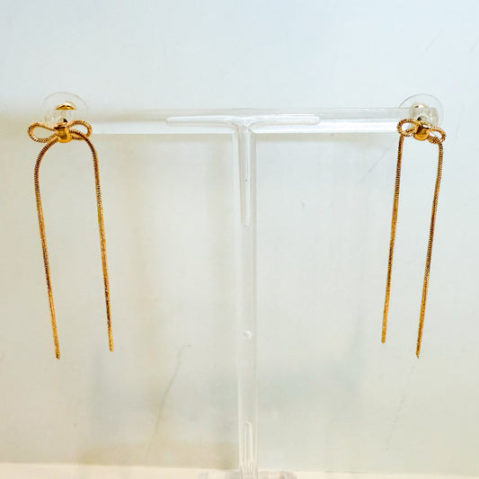 Dainty Bow Dangle Earrings
