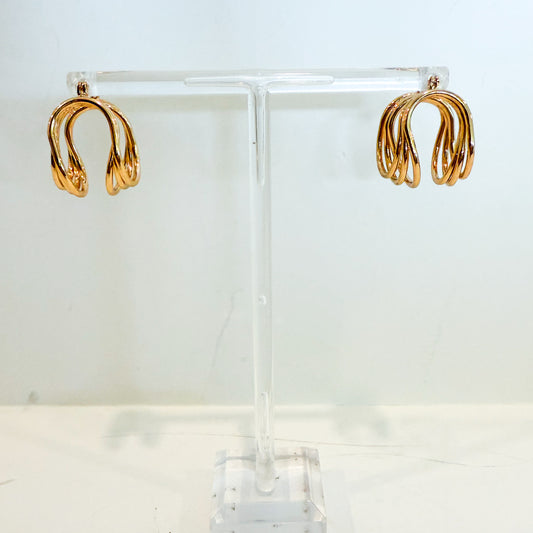 U-shaped Gold Mini Hoops