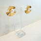 Textured gold pearl stud