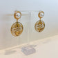 Filigree Round and Pearl Drop Earrings