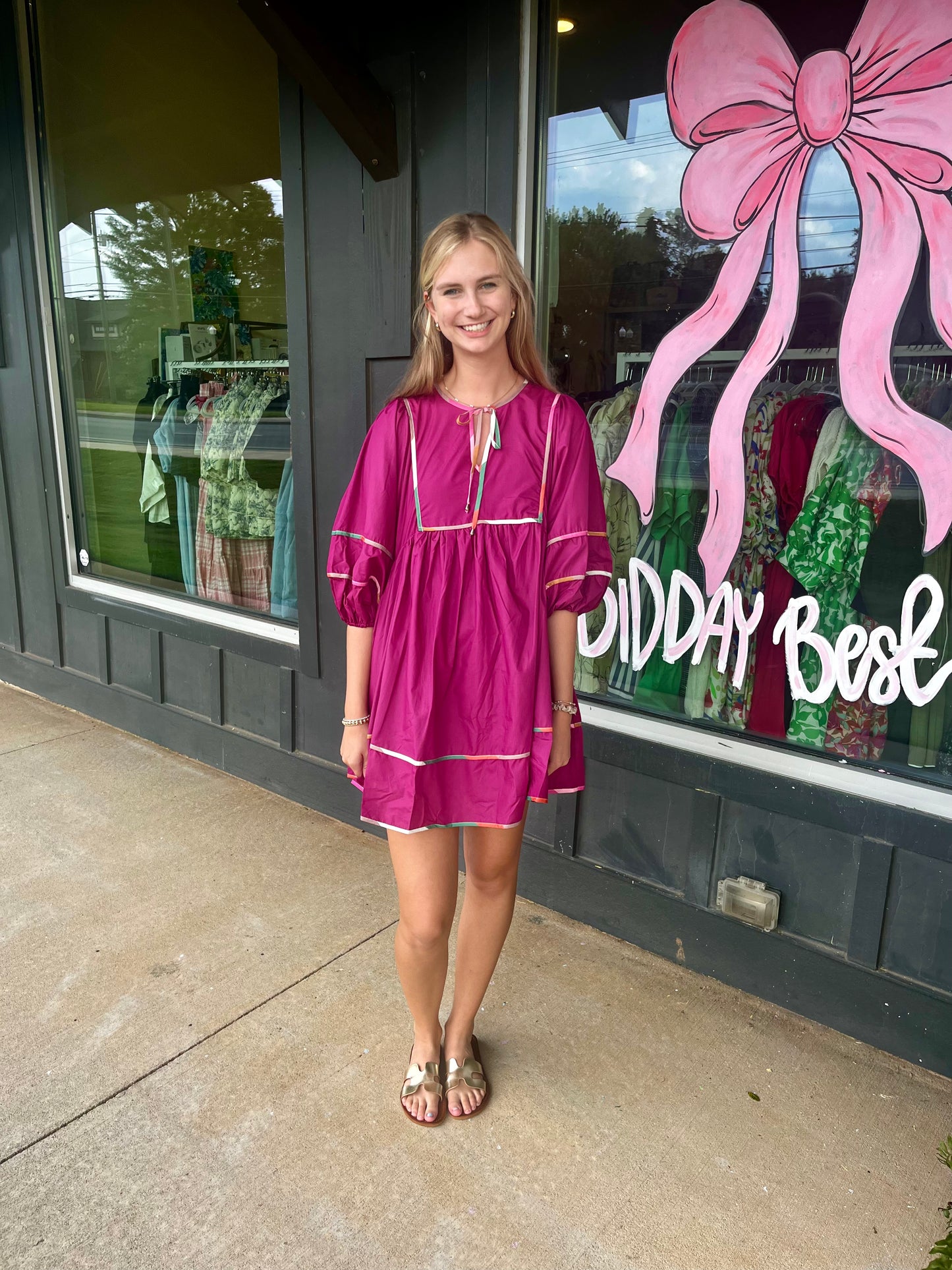 Plum Dress with Embroidery