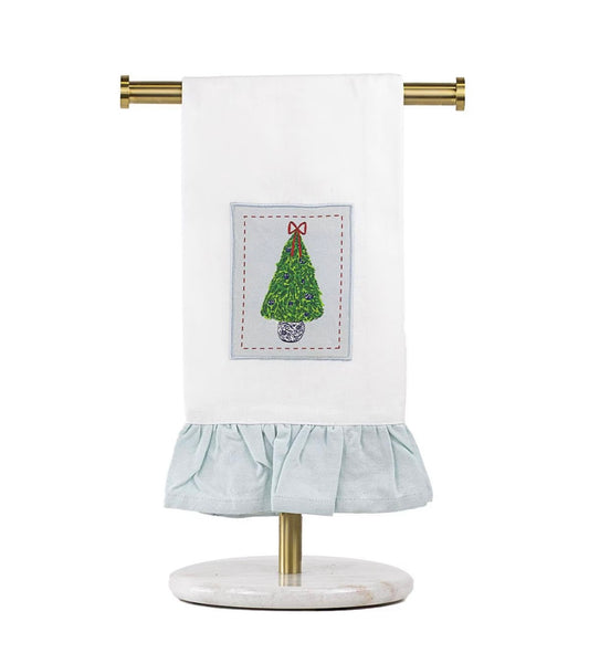 Christmas Topiary Ruffle Hand Towel