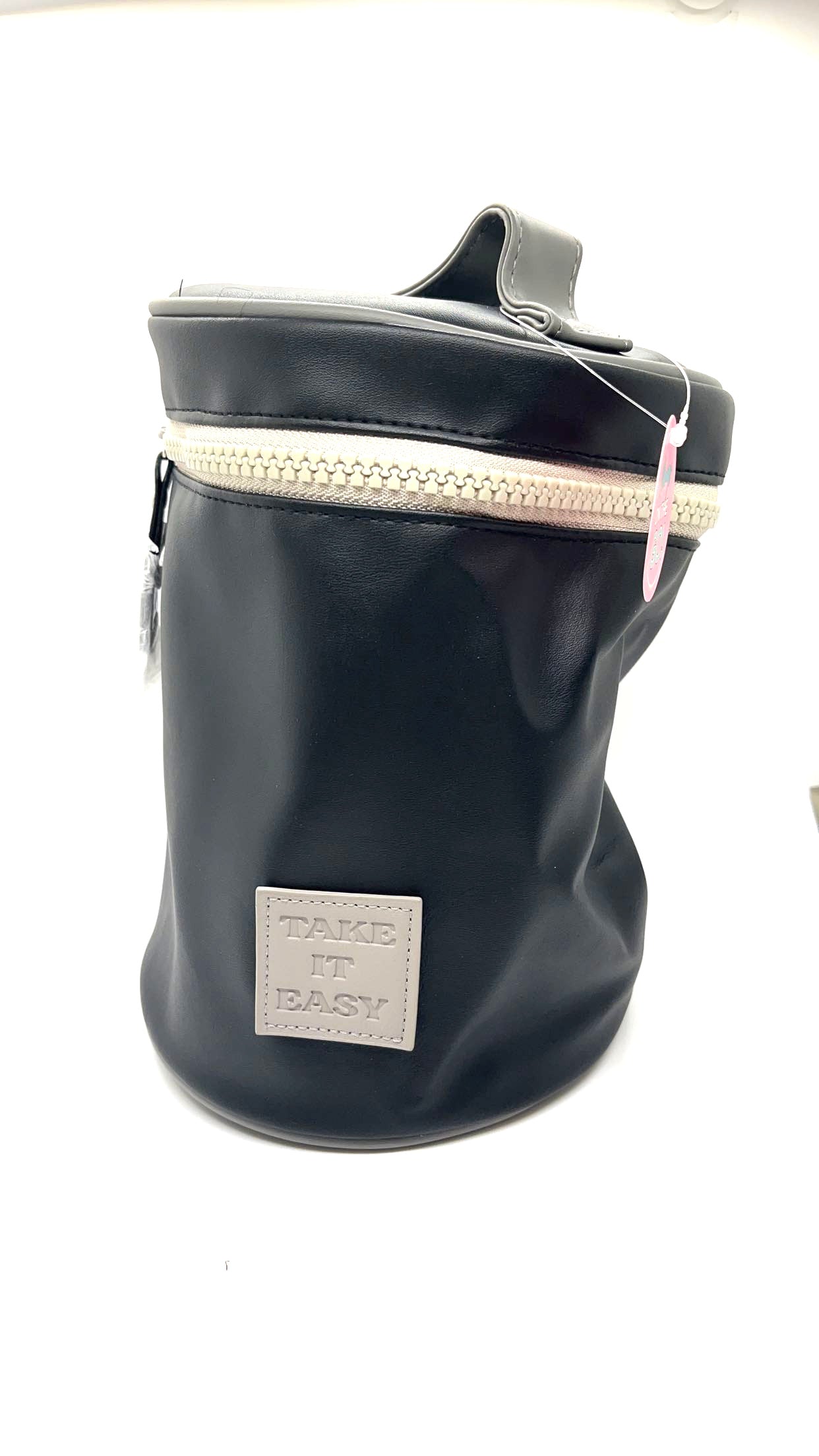 Black Leather Toiletrie Bag