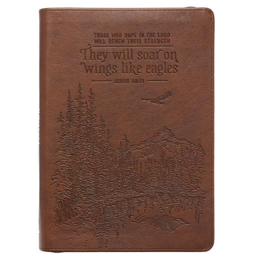 Brown Faux Leather Journal - Isa. 40:31
