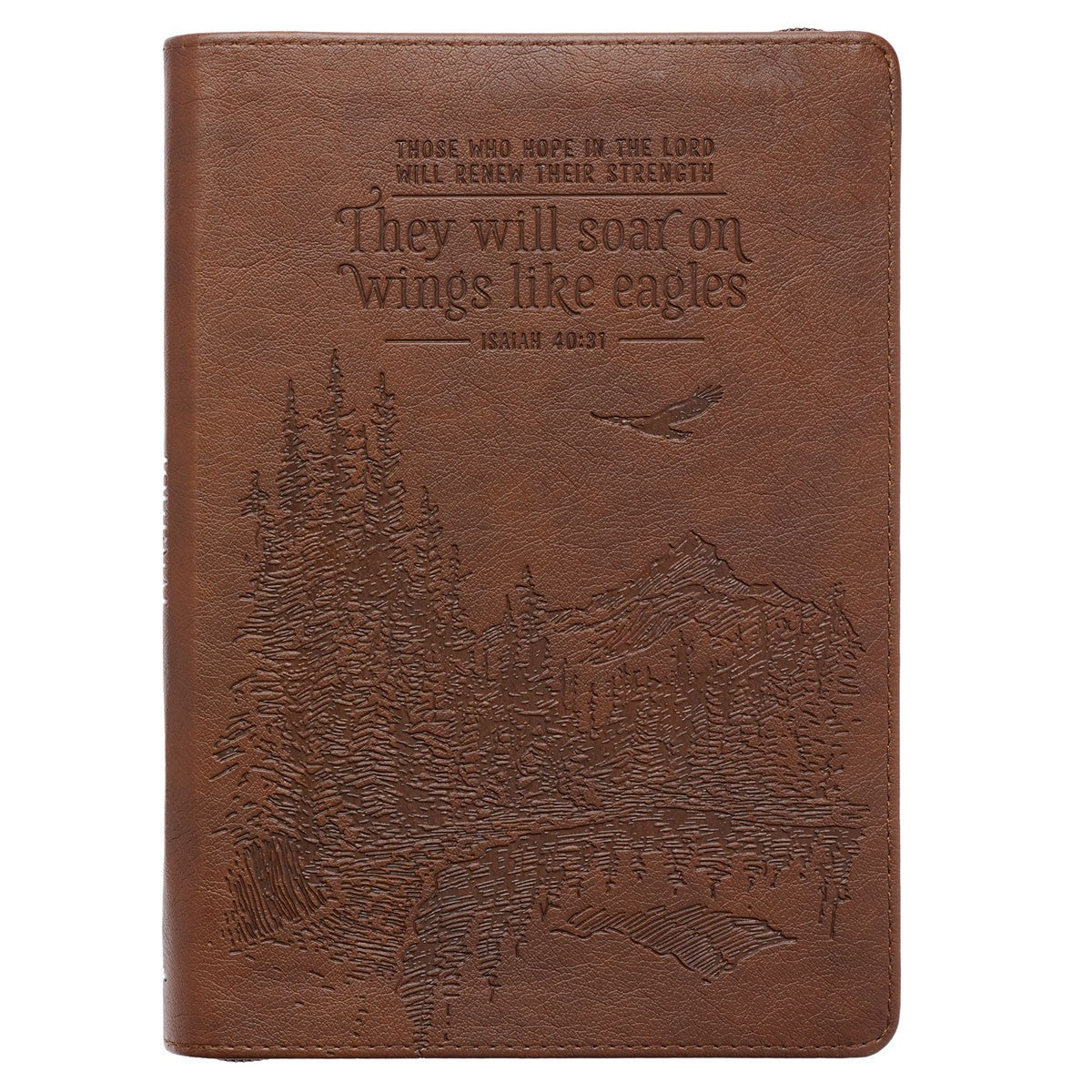 Brown Faux Leather Journal - Isa. 40:31