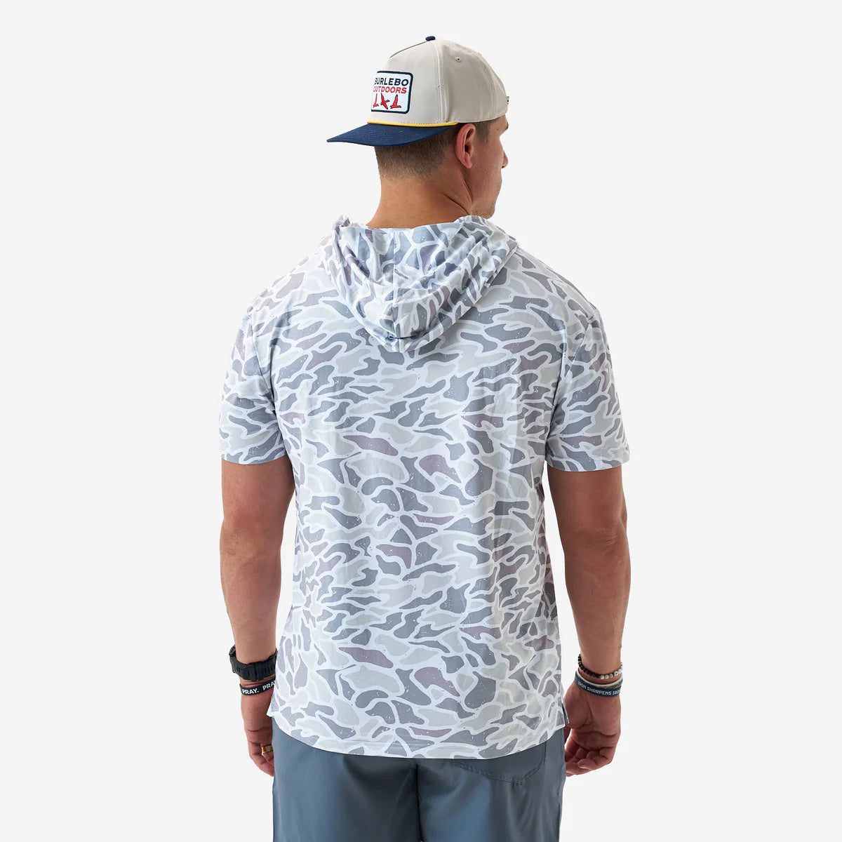 Burlebo Short Sleeve Performance Hoodie - White Camo