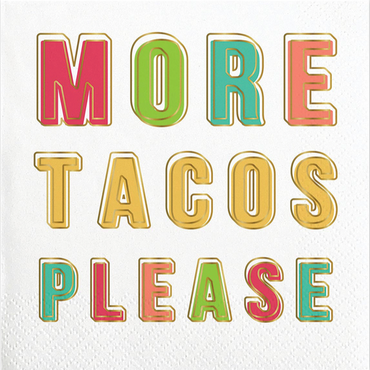 More Tacos Please Gold Foil Napkins