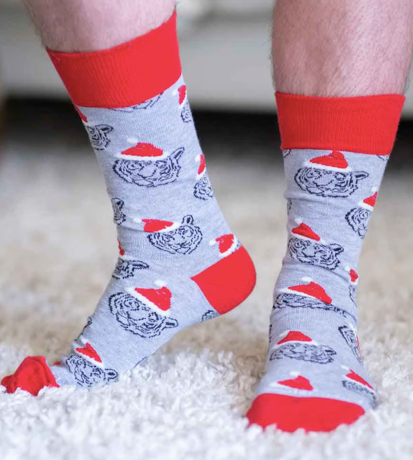 Men's Tiger Santa Socks