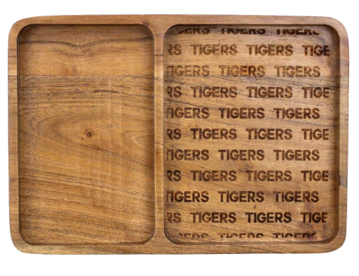 Tigers Etched Wood Valet Tray