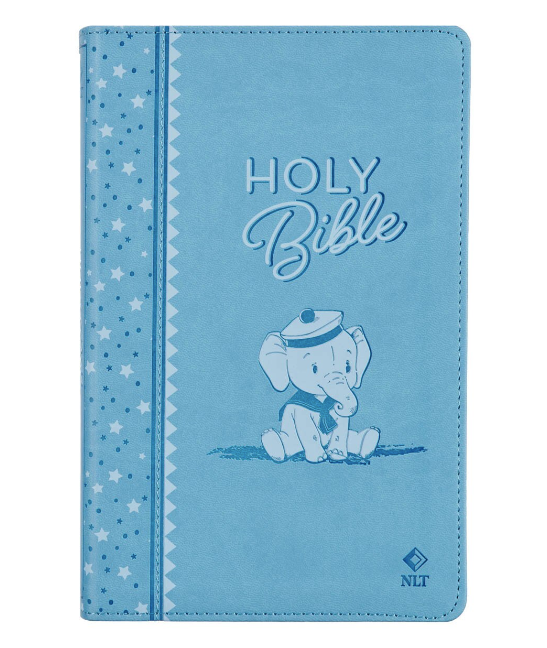 Blue Faux Leather NLT Keepsake Bible for Boys