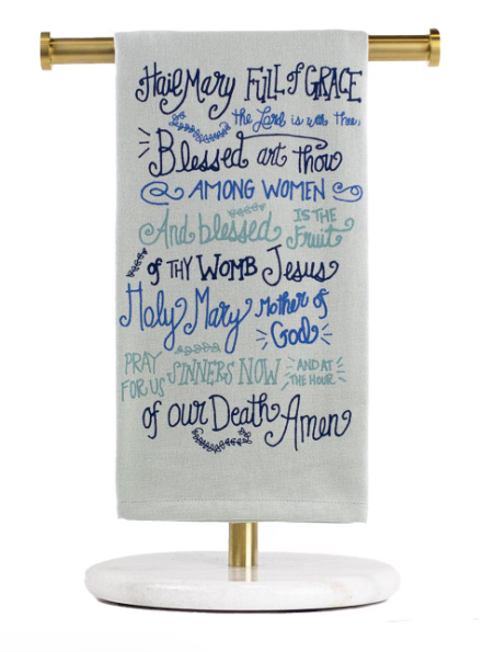 Hail Mary Prayer Hand Towel