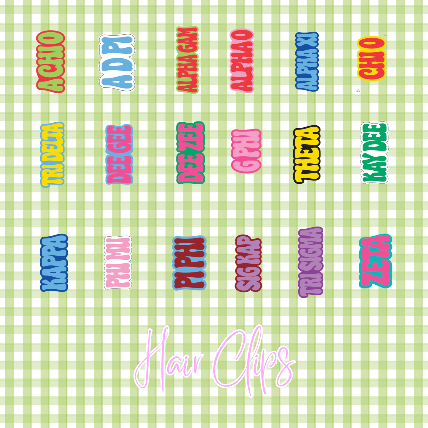 Sorority Hair Clips
