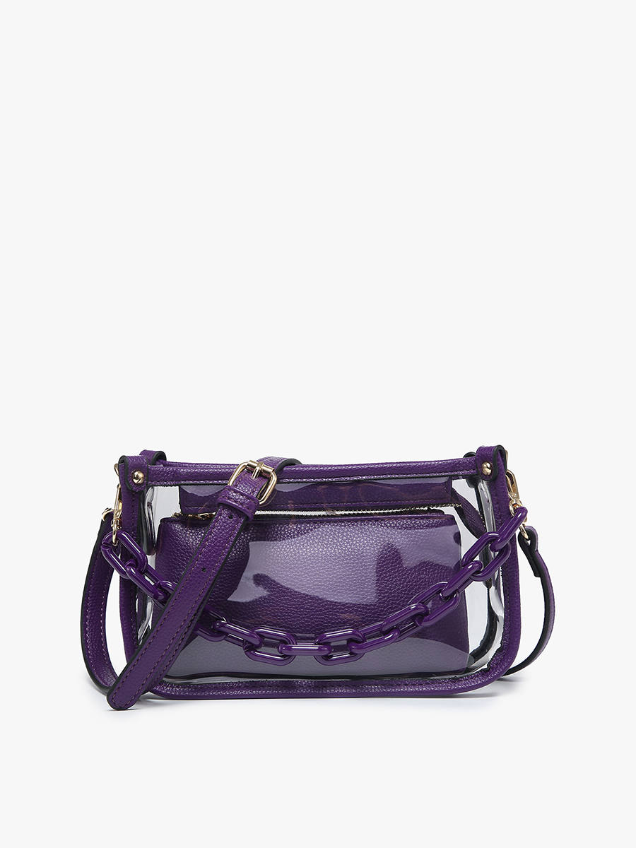 M2226CR Jessica Clear Crossbody w/ Chain: Orange