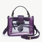 M2728 Toni Clear Flapover Crossbody Bag: Silver