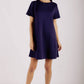 P. CILL Butter Modal Short Sleeve Dress: Navy / S