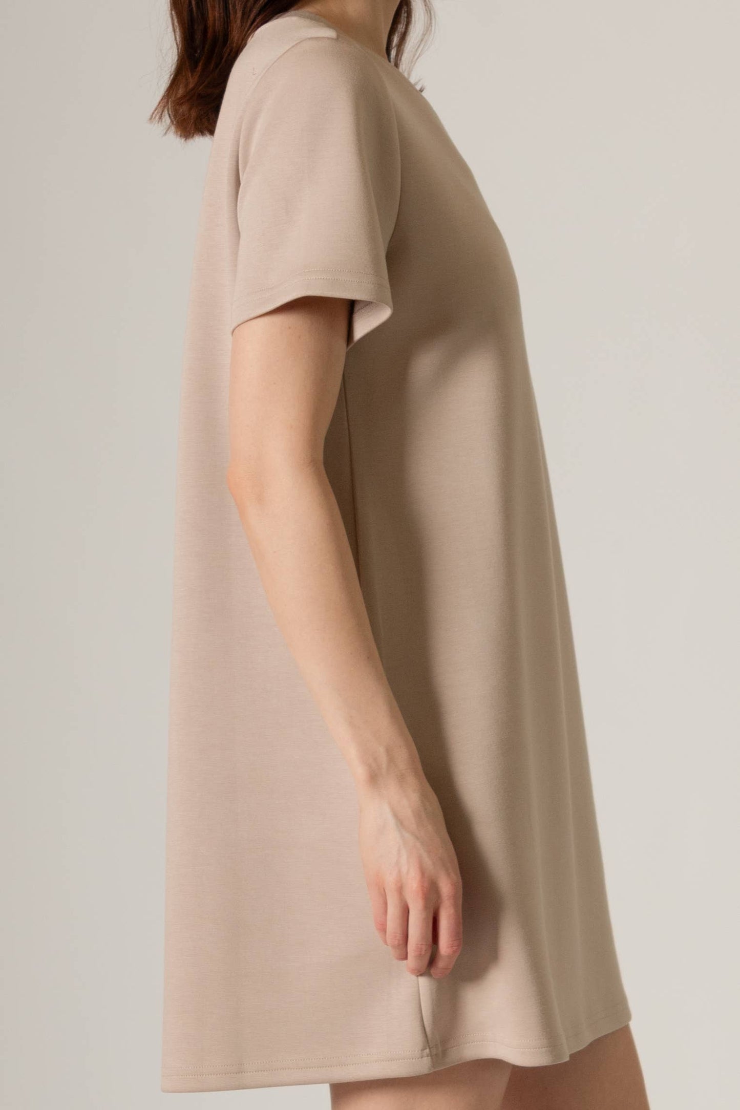 P. CILL Butter Modal Short Sleeve Dress: Navy / M