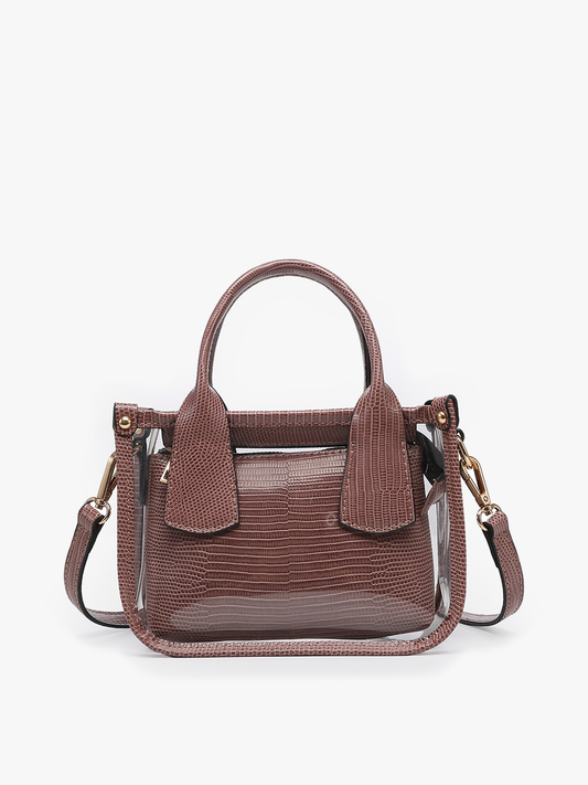 M2225CR Stacey Clear Satchel w/ Inner Bag: Mauve