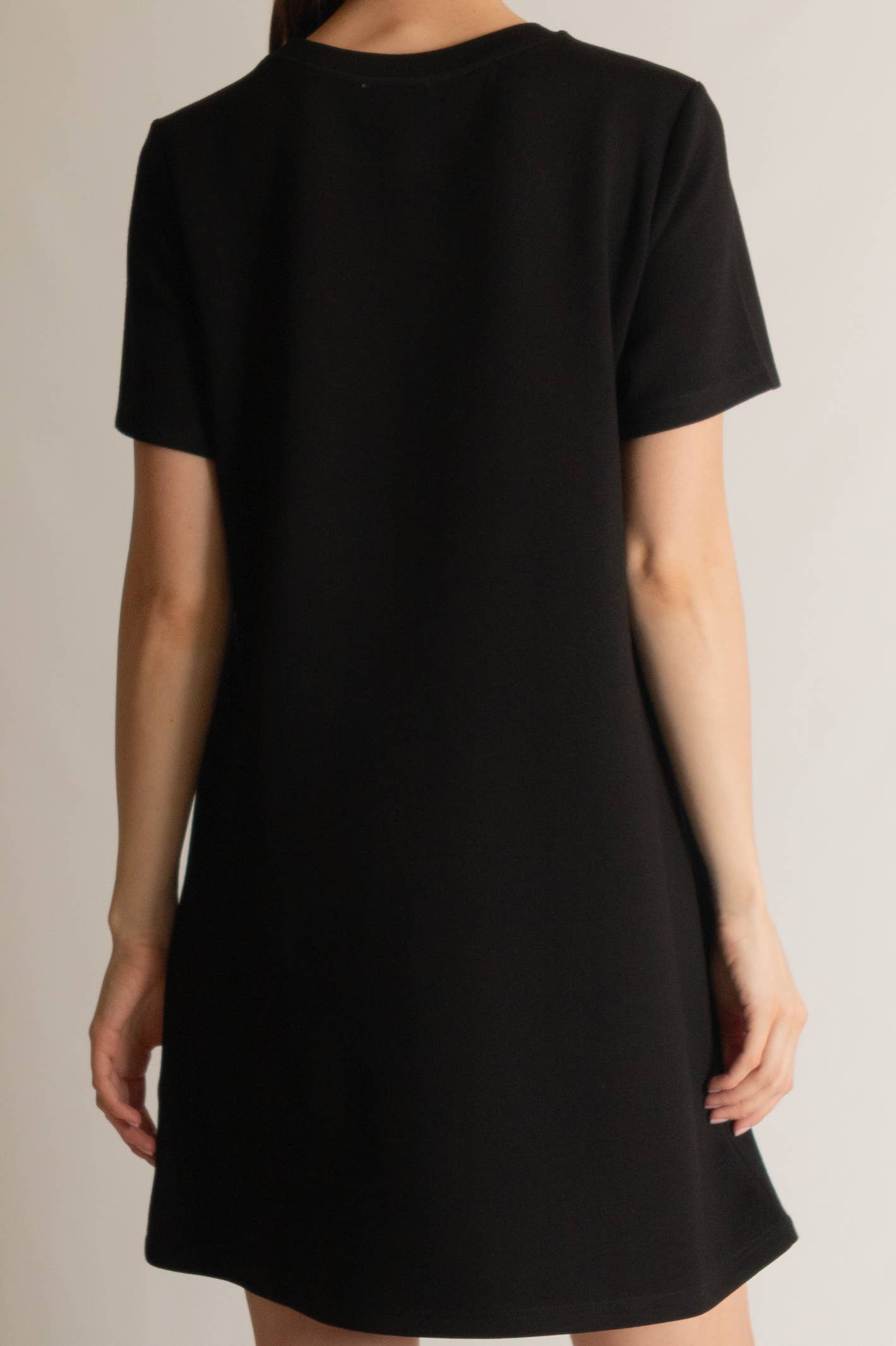 P. CILL Butter Modal Short Sleeve Dress: Navy / M
