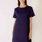 P. CILL Butter Modal Short Sleeve Dress: Navy / M