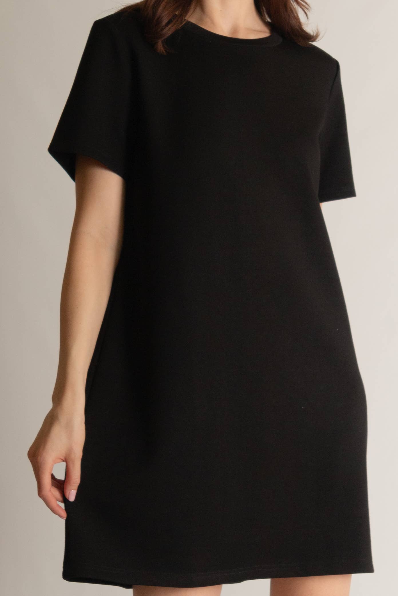 P. CILL Butter Modal Short Sleeve Dress: Navy / M