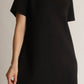 P. CILL Butter Modal Short Sleeve Dress: Navy / S