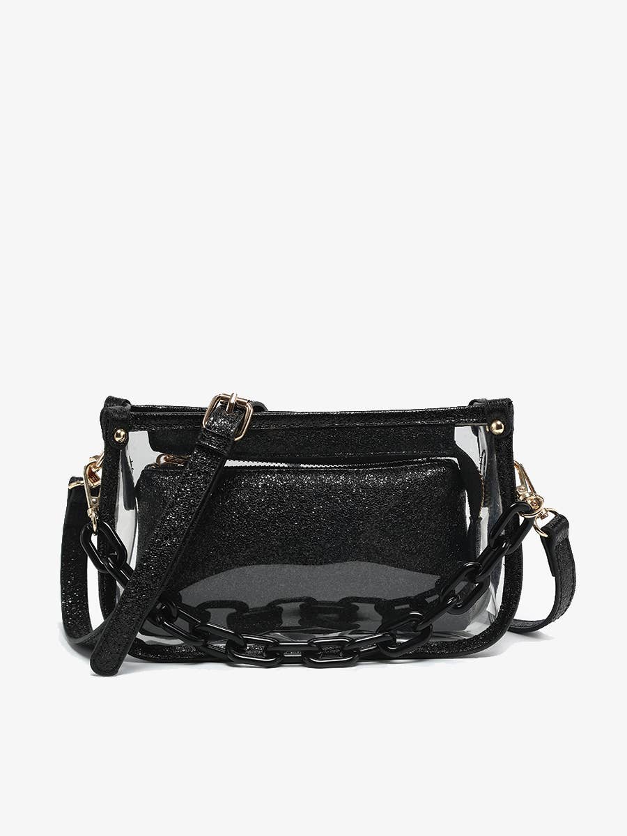 M2226CR Jessica Clear Crossbody w/ Chain: Orange