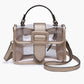 M2728 Toni Clear Flapover Crossbody Bag: Black