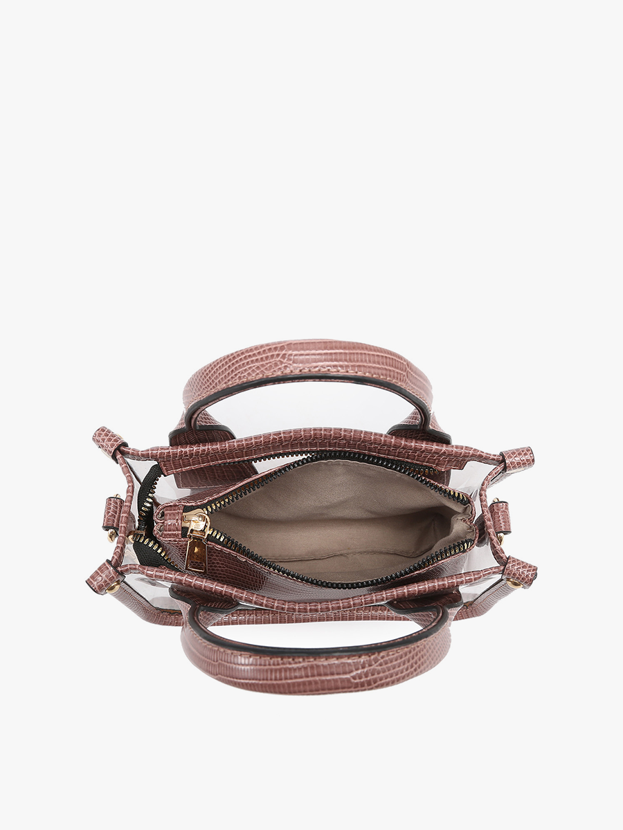 M2225CR Stacey Clear Satchel w/ Inner Bag: Mauve