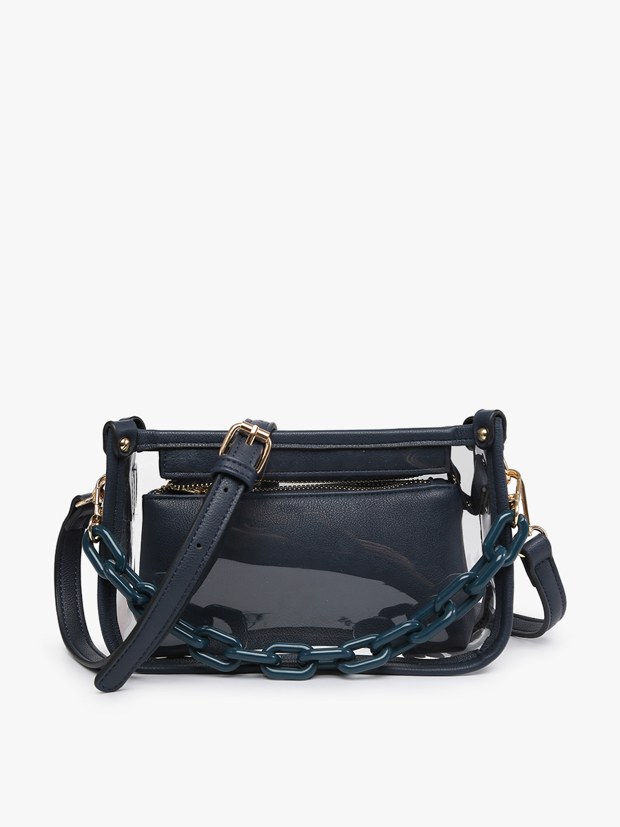 M2226CR Jessica Clear Crossbody w/ Chain: Orange