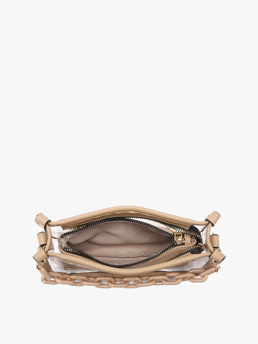 M2226CR Jessica Clear Crossbody w/ Chain: Orange