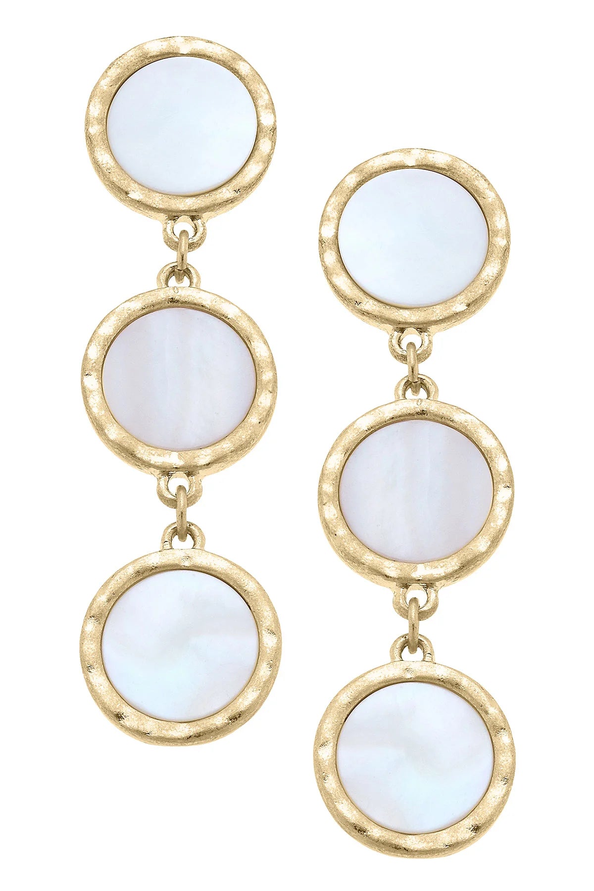 Bethany Disc Mother of Pearl Linked Earrings