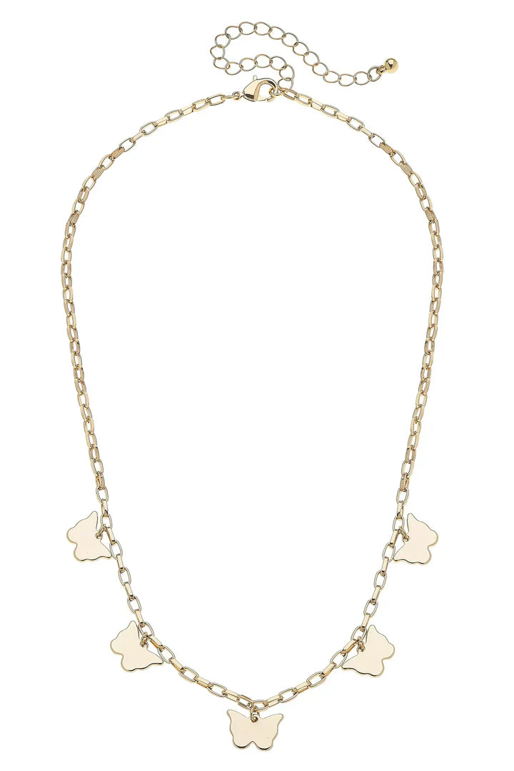 Canvas Butterfly Drip Necklace in Shiny Gold
