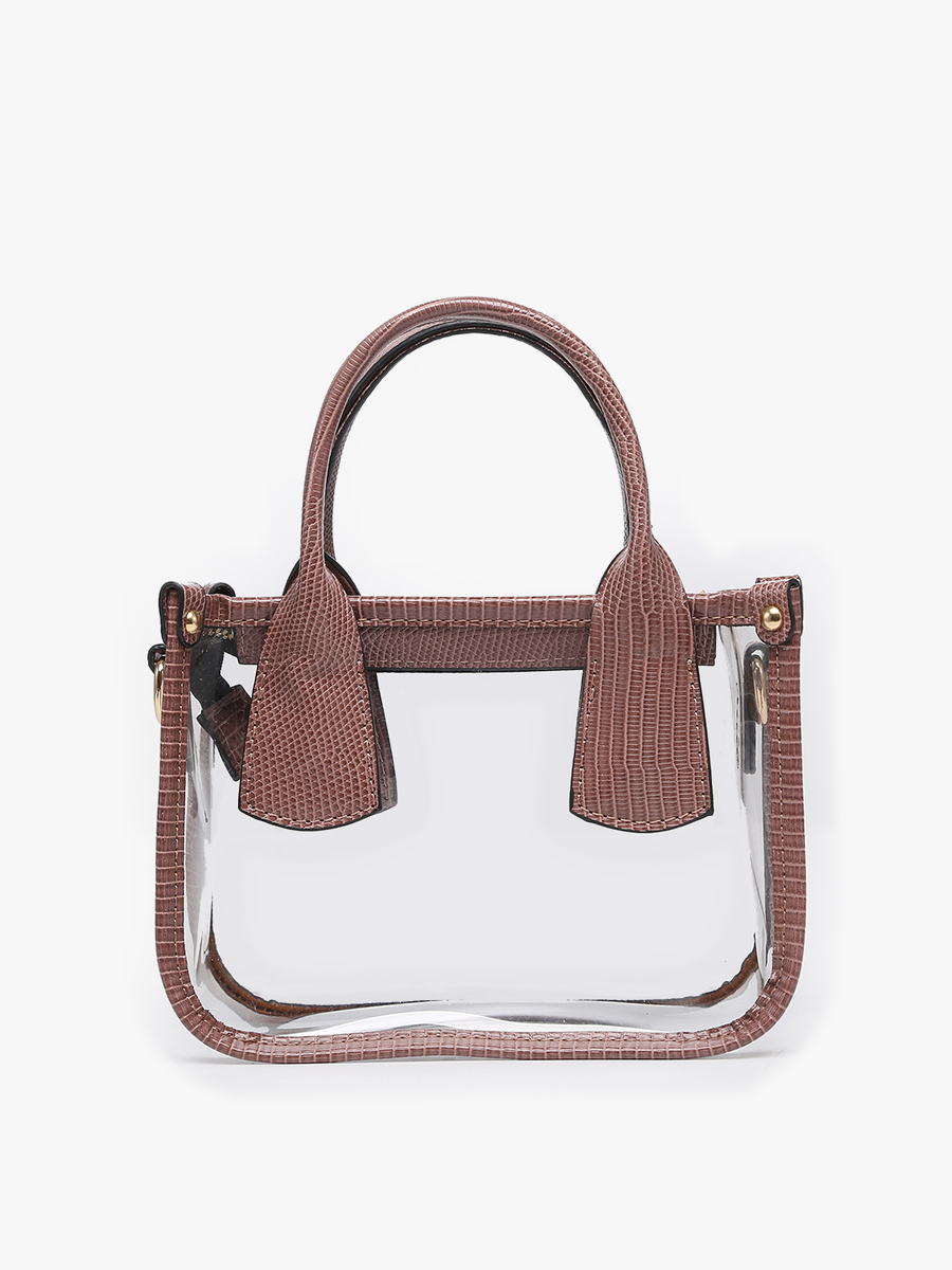M2225CR Stacey Clear Satchel w/ Inner Bag: Mauve