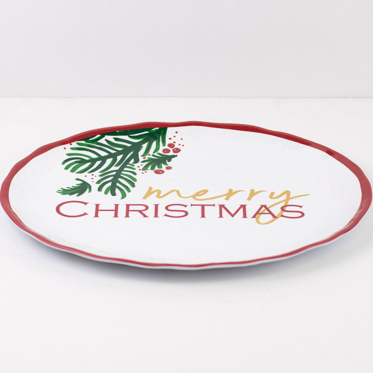 Merry Christmas Spruce Melamine Platter
