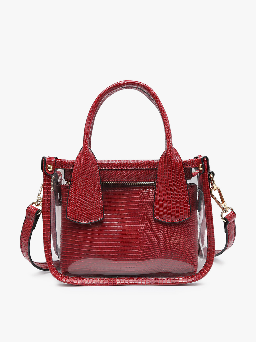 M2225CR Stacey Clear Satchel w/ Inner Bag: Mauve