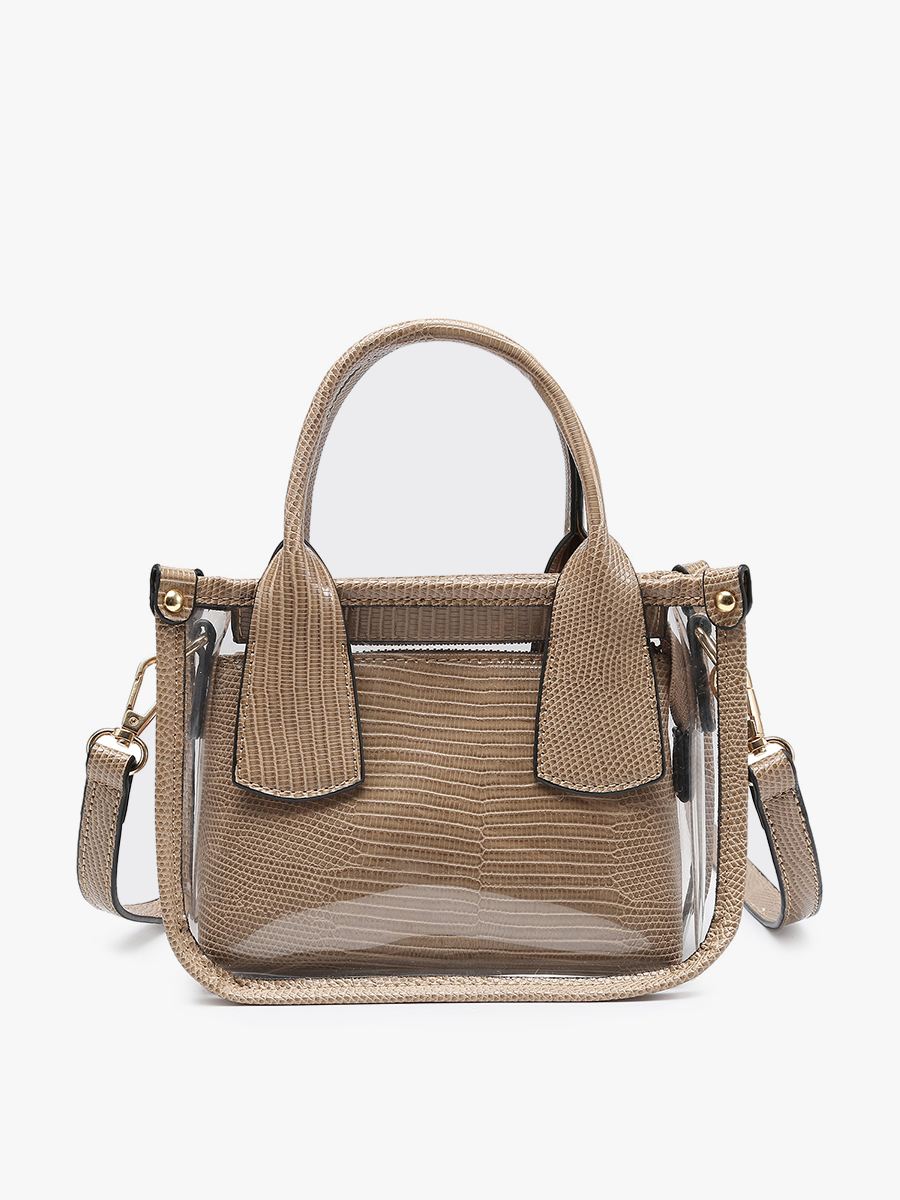 M2225CR Stacey Clear Satchel w/ Inner Bag: Mauve