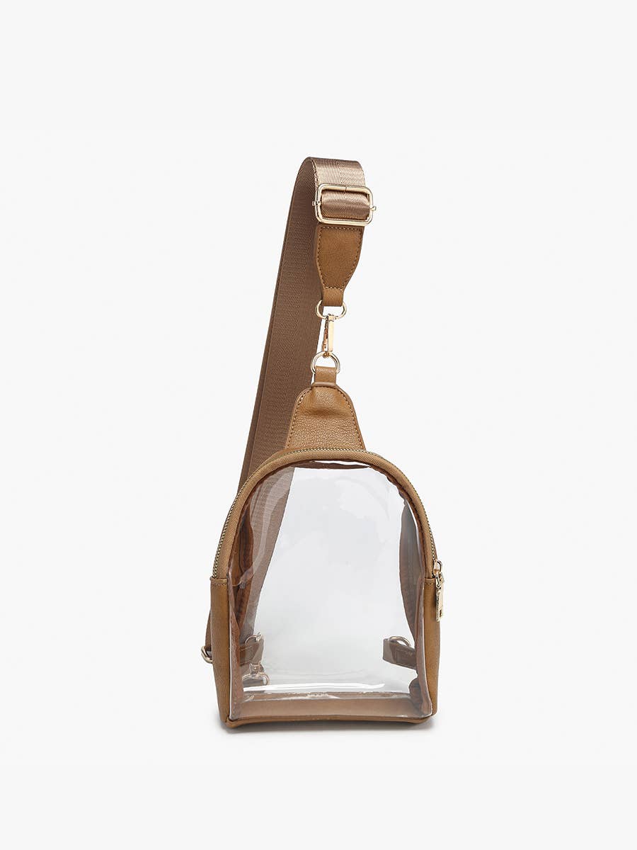 M2436CR Ellen Clear Sling Bag w/ Removable Guitar Strap: Taupe