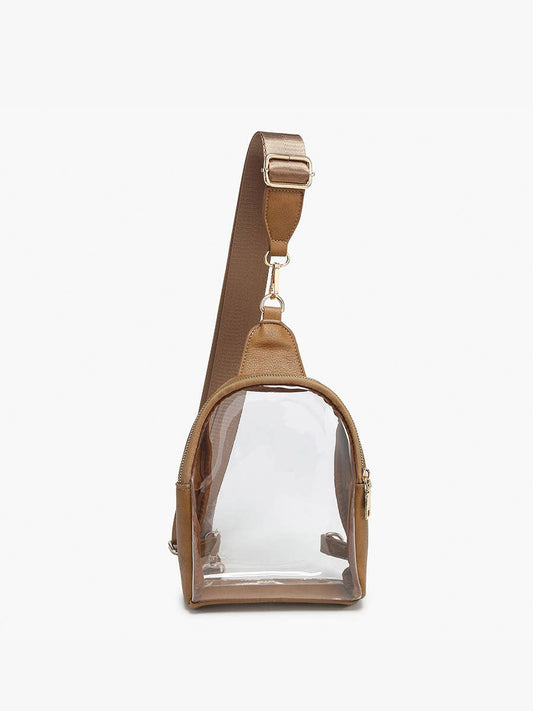 M2436CR Ellen Clear Sling Bag w/ Removable Guitar Strap: Taupe